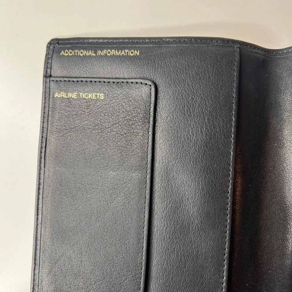 Vintage leather passport and traveling documents holder